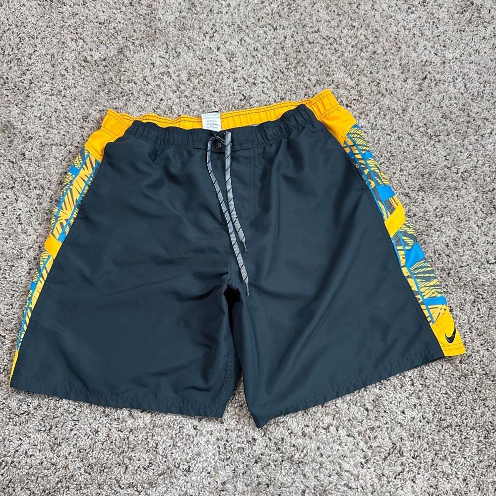 Nike Men's Black and Grey Swim-briefs-shorts